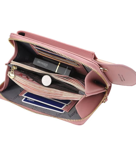 Women Handbags Famous Brand Pu Leather Crossbody Bags Phone Purse Card Holders Large Capacity Shoulder Bags Flap Dropshipping