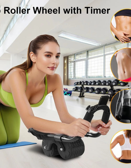 Load image into Gallery viewer, 2025 New with Timer Ab Abdominal Exercise Roller Elbow Support, Abs Roller Wheel Core Exercise Equipment, Automatic Rebound Abdominal Wheel(Black）
