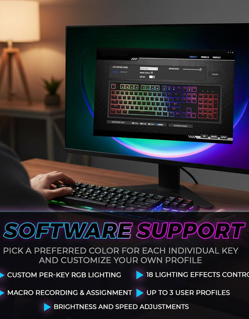 Load image into Gallery viewer, Phantom 87 Key Mechanical Keyboard, RGB Led, Outemu RED Switch

