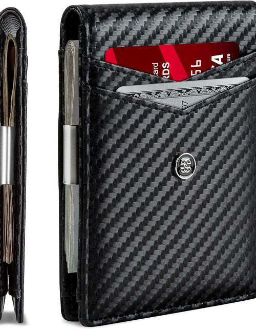 Load image into Gallery viewer, Leather Slim Wallets for Men. Wallet Card Holder with Money Clip. Low Profile RFID Wallet Minimalist Wallet
