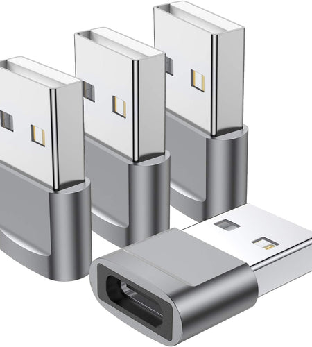 USB C Female to USB Male Adapter 4-Pack,Type C to USB a Charger Cable Adapter,Compatible with Iphone 13 12 11 Mini Pro Max,Ipad 2020,Samsung Galaxy Note 10 S21 S20 Plus,Google Pixel 5 4A 3 XL