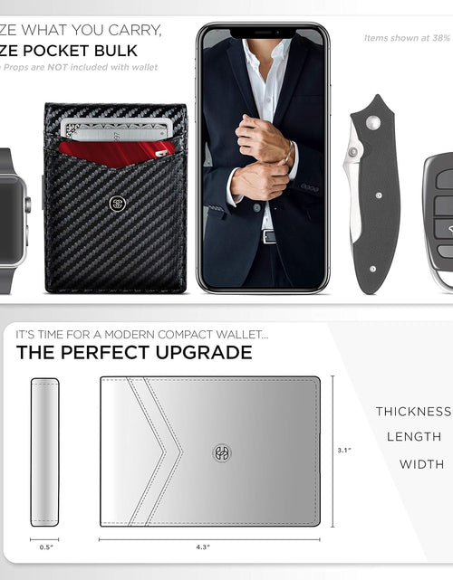 Load image into Gallery viewer, Leather Slim Wallets for Men. Wallet Card Holder with Money Clip. Low Profile RFID Wallet Minimalist Wallet
