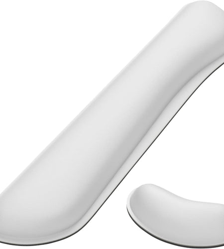 Enlarge Keyboard Wrist Rest Pad,Memory Foam Set Wrist Cushion Support for Easy Typing & Pain Relief,Mouse Wrist Pad,Anti-Slip Wrist Support for Gaming,Computer, Laptop, Office,Ivory White