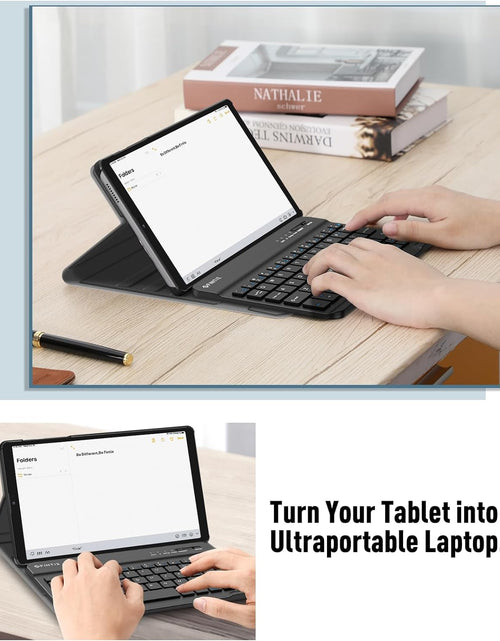 Load image into Gallery viewer, Keyboard Case for Samsung Galaxy Tab A7 Lite 8.7 Inch 2021 Model (SM-T220/T225/T227), Slim Lightweight Stand Cover with Magnetically Detachable Wireless Bluetooth Keyboard, Black
