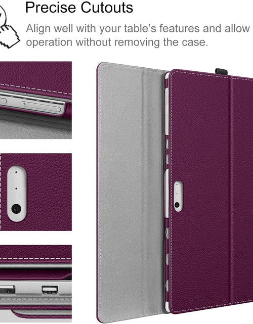 Load image into Gallery viewer, Case for 12.3 Inch Microsoft Surface Pro 7 Plus, Surface Pro 7, Surface Pro 6, Pro 5, Pro 4, Pro 3 - Portfolio Business Cover with Pocket, Compatible with Type Cover Keyboard, Purple
