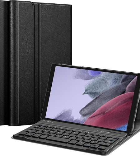 Keyboard Case for Samsung Galaxy Tab A7 Lite 8.7 Inch 2021 Model (SM-T220/T225/T227), Slim Lightweight Stand Cover with Magnetically Detachable Wireless Bluetooth Keyboard, Black