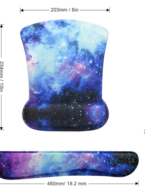 Load image into Gallery viewer, Mouse Pad with Wrist Support and Keyboard Wrist Rest Pad Set,Ergonomic Mouse Pads for Computers Laptop,Non-Slip Comfortable Mousepad W/Raised Memory Foam for Easy Typing &amp; Pain Relief (Galaxy)

