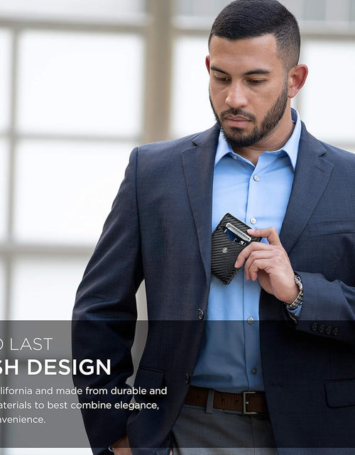 Load image into Gallery viewer, Leather Slim Wallets for Men. Wallet Card Holder with Money Clip. Low Profile RFID Wallet Minimalist Wallet
