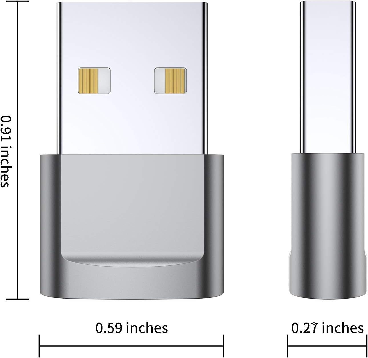 USB C Female to USB Male Adapter 4-Pack,Type C to USB a Charger Cable Adapter,Compatible with Iphone 13 12 11 Mini Pro Max,Ipad 2020,Samsung Galaxy Note 10 S21 S20 Plus,Google Pixel 5 4A 3 XL