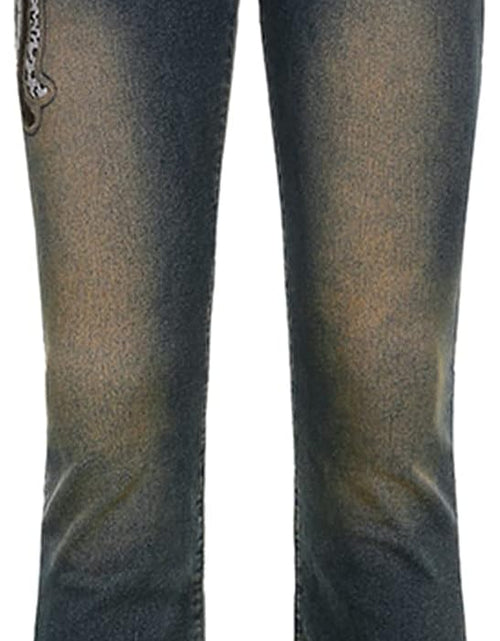 Load image into Gallery viewer, Women High Waisted Pants Y2K Graphic Wide Leg Denim Jeans Straight Casual Loose Baggy Trousers Vintage E-Girl Streetwear
