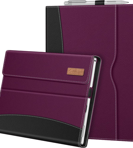 Case for 12.3 Inch Microsoft Surface Pro 7 Plus, Surface Pro 7, Surface Pro 6, Pro 5, Pro 4, Pro 3 - Portfolio Business Cover with Pocket, Compatible with Type Cover Keyboard, Purple