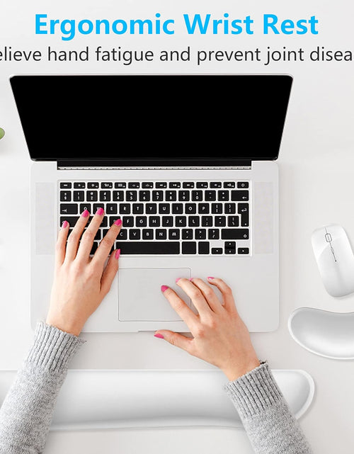 Load image into Gallery viewer, Enlarge Keyboard Wrist Rest Pad,Memory Foam Set Wrist Cushion Support for Easy Typing &amp; Pain Relief,Mouse Wrist Pad,Anti-Slip Wrist Support for Gaming,Computer, Laptop, Office,Ivory White
