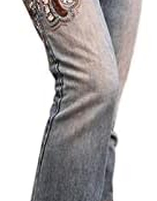 Load image into Gallery viewer, Women High Waisted Pants Y2K Graphic Wide Leg Denim Jeans Straight Casual Loose Baggy Trousers Vintage E-Girl Streetwear
