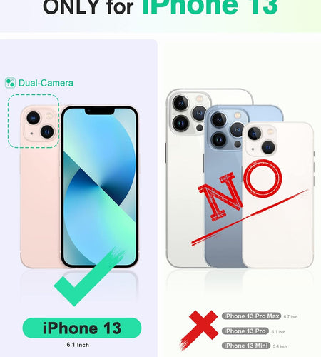 Wallet Case for Iphone 13 6.1-Inch 5G, [RFID Blocking] Card Slots Holder Stand [Shockproof TPU Interior Case] PU Leather Magnetic Protective Flip Cover Compatible with Iphone 13 6.1" 2021, Red