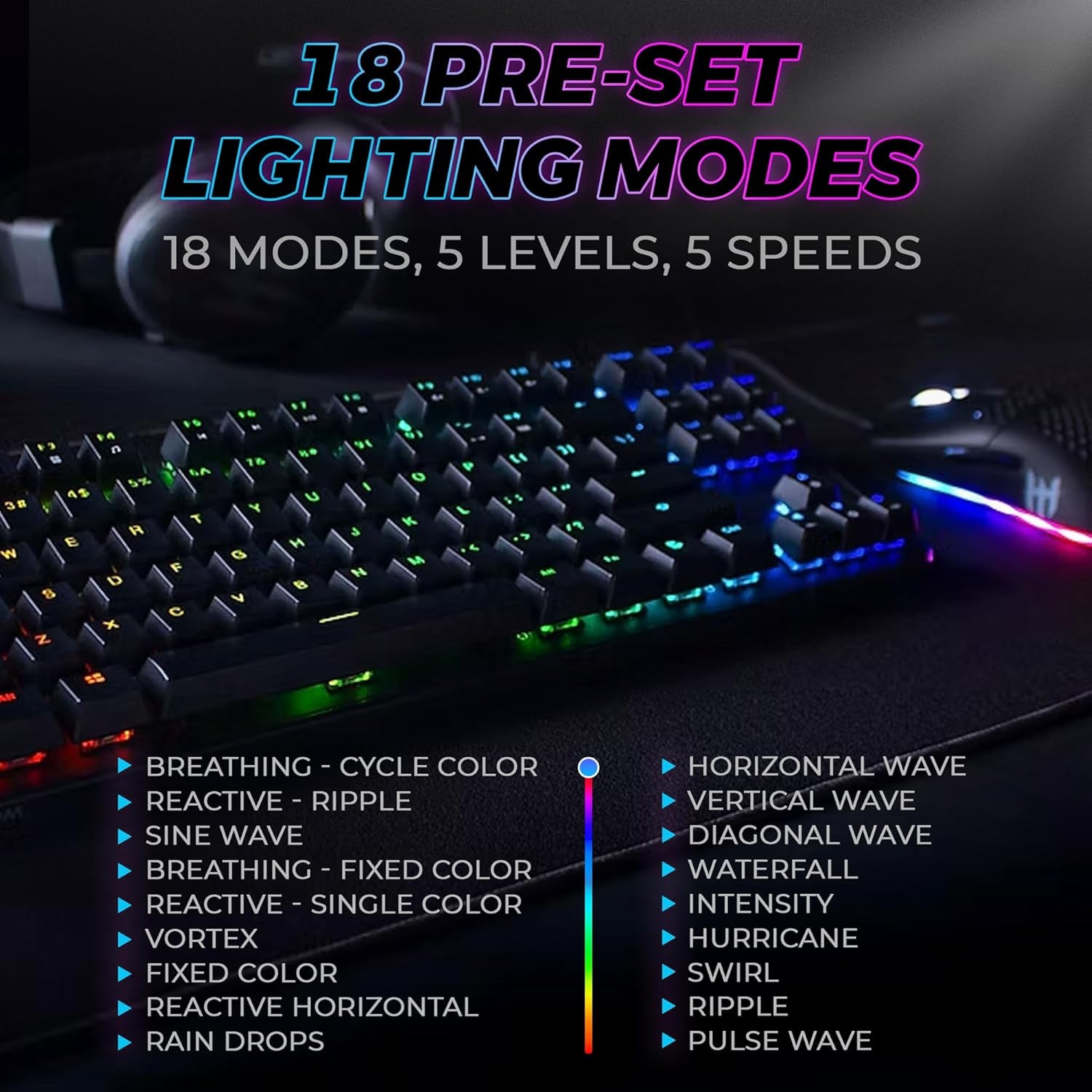 Phantom 87 Key Mechanical Keyboard, RGB Led, Outemu RED Switch