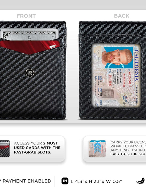 Load image into Gallery viewer, Leather Slim Wallets for Men. Wallet Card Holder with Money Clip. Low Profile RFID Wallet Minimalist Wallet
