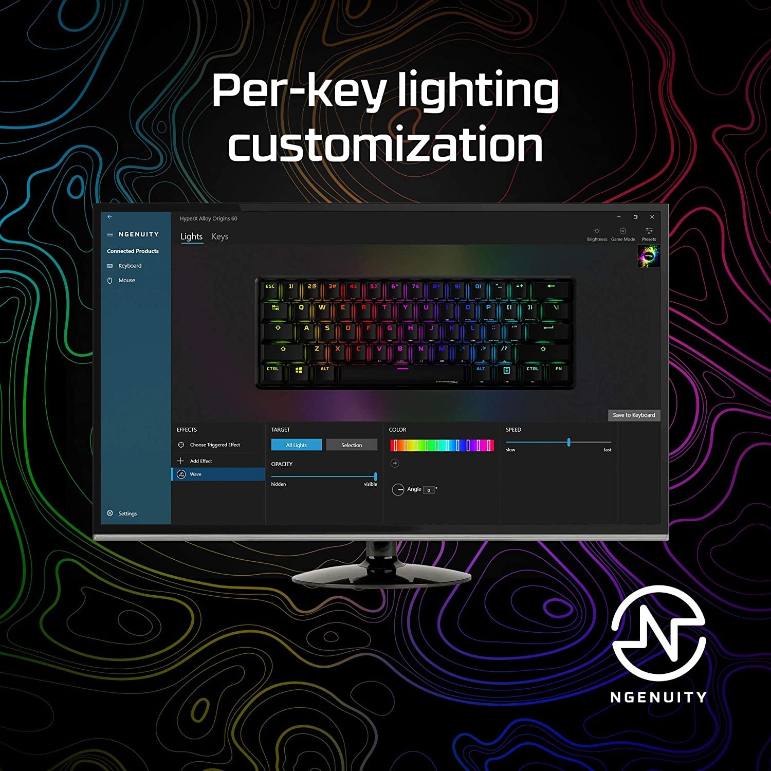 Alloy Origins 60 - Mechanical Gaming Keyboard, Ultra Compact 60% Form Factor, Double Shot PBT Keycaps, RGB LED Backlit, NGENUITY Software Compatible - Linear  Red Switch