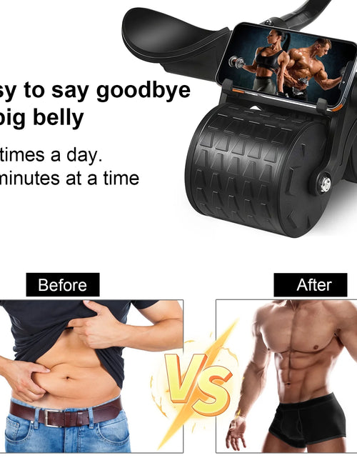 Load image into Gallery viewer, 2025 New with Timer Ab Abdominal Exercise Roller Elbow Support, Abs Roller Wheel Core Exercise Equipment, Automatic Rebound Abdominal Wheel(Black）

