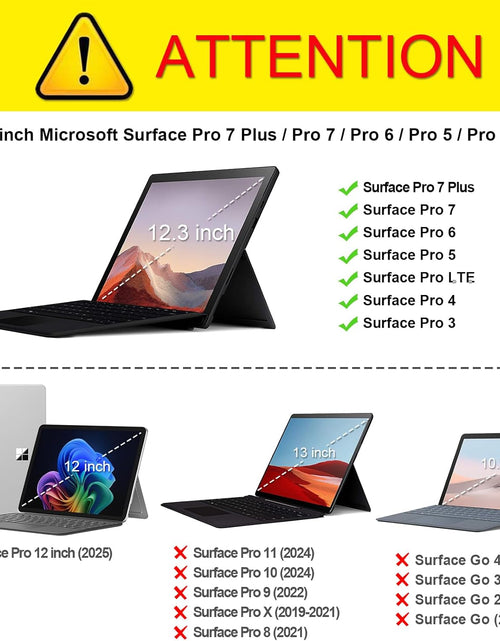 Load image into Gallery viewer, Case for 12.3 Inch Microsoft Surface Pro 7 Plus, Surface Pro 7, Surface Pro 6, Pro 5, Pro 4, Pro 3 - Portfolio Business Cover with Pocket, Compatible with Type Cover Keyboard, Purple
