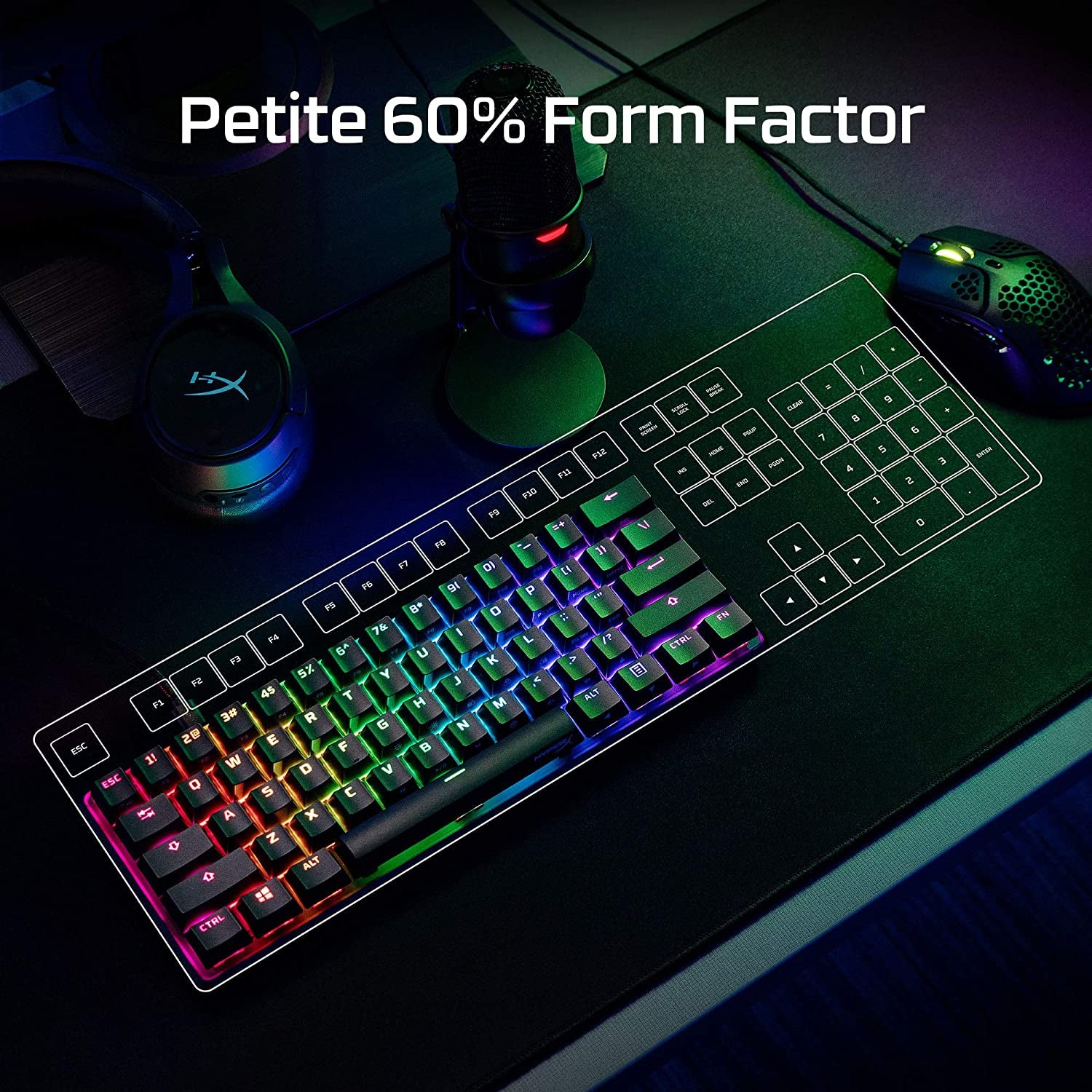 Alloy Origins 60 - Mechanical Gaming Keyboard, Ultra Compact 60% Form Factor, Double Shot PBT Keycaps, RGB LED Backlit, NGENUITY Software Compatible - Linear  Red Switch