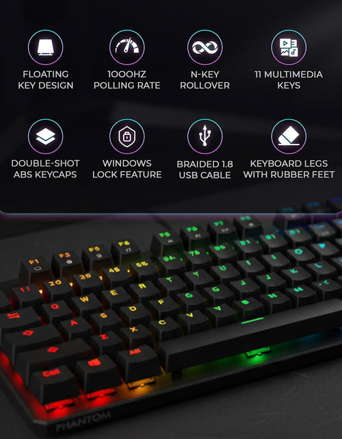 Load image into Gallery viewer, Phantom 87 Key Mechanical Keyboard, RGB Led, Outemu RED Switch
