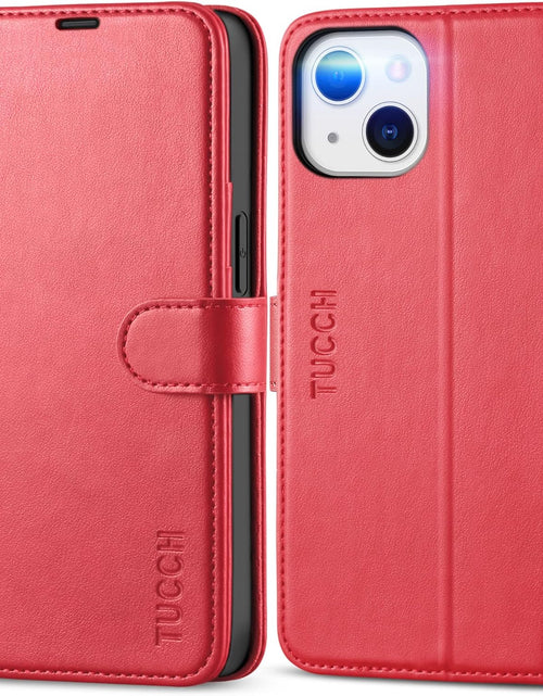 Load image into Gallery viewer, Wallet Case for Iphone 13 6.1-Inch 5G, [RFID Blocking] Card Slots Holder Stand [Shockproof TPU Interior Case] PU Leather Magnetic Protective Flip Cover Compatible with Iphone 13 6.1" 2021, Red
