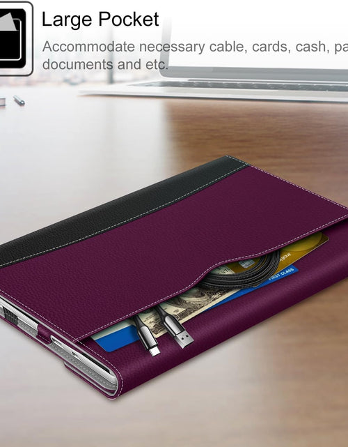 Load image into Gallery viewer, Case for 12.3 Inch Microsoft Surface Pro 7 Plus, Surface Pro 7, Surface Pro 6, Pro 5, Pro 4, Pro 3 - Portfolio Business Cover with Pocket, Compatible with Type Cover Keyboard, Purple
