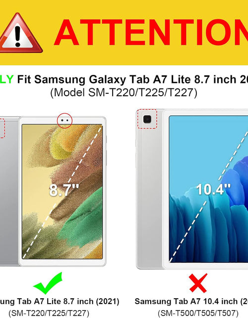 Load image into Gallery viewer, Keyboard Case for Samsung Galaxy Tab A7 Lite 8.7 Inch 2021 Model (SM-T220/T225/T227), Slim Lightweight Stand Cover with Magnetically Detachable Wireless Bluetooth Keyboard, Black
