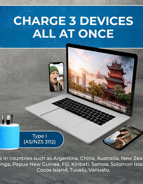 Load image into Gallery viewer, Australia, New Zealand, China Travel Plug Adapter by  with Dual USB + Surge Protection - Type I (U2U-16), Will Work with Cell Phones, Camera, Laptop, Tablets, Ipad, Iphone and More

