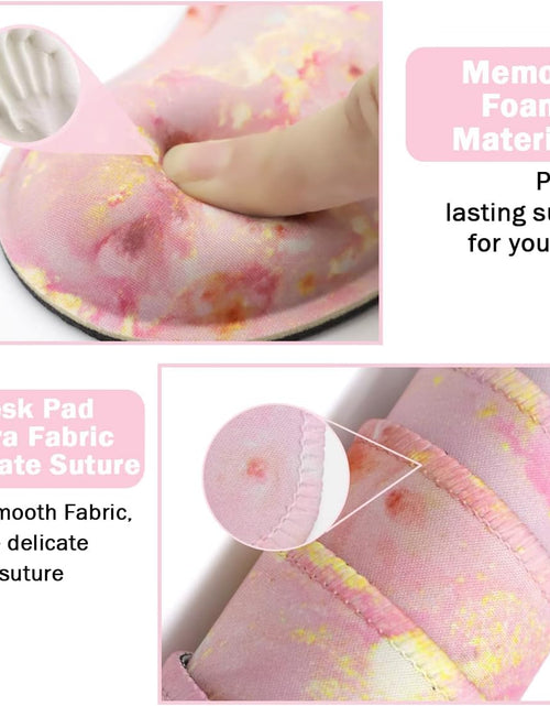 Load image into Gallery viewer, Keyboard Mouse Pad Set, Extended Mouse Pad+Keyboard Wrist Rest Support, Memory Foam Ergonomic Easy Typing, 3Pcs (35.4×15.7 In) Desk Pad Set for Home Office Study Game- Pink Gold Marble
