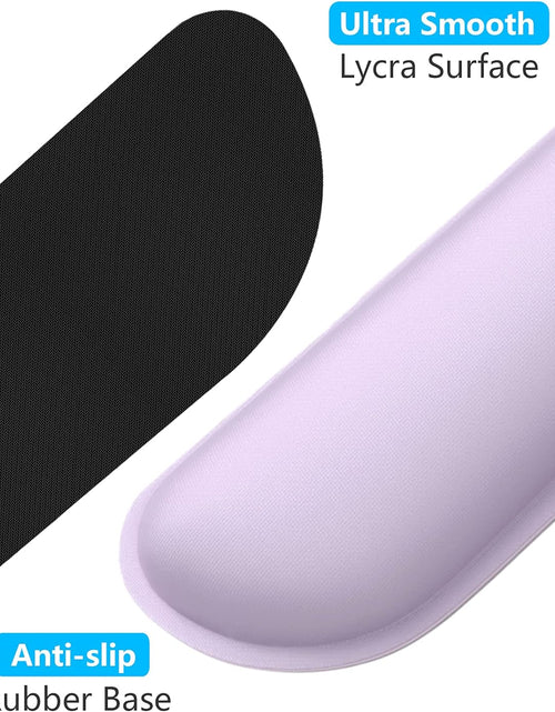 Load image into Gallery viewer, Enlarge Keyboard Wrist Rest Pad,Memory Foam Set Wrist Cushion Support for Easy Typing &amp; Pain Relief,Mouse Wrist Pad,Anti-Slip Wrist Support for Gaming,Computer, Laptop, Office,Vanilla Purple

