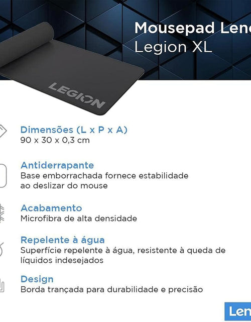 Load image into Gallery viewer, Legion Gaming XL Cloth Mouse Pad, Anti-Fray, Non-Slip, Water-Repellent, GXH0W29068, Black
