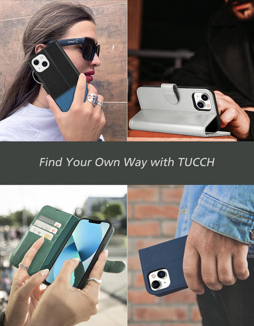 Load image into Gallery viewer, Wallet Case for Iphone 13 6.1-Inch 5G, [RFID Blocking] Card Slots Holder Stand [Shockproof TPU Interior Case] PU Leather Magnetic Protective Flip Cover Compatible with Iphone 13 6.1" 2021, Red
