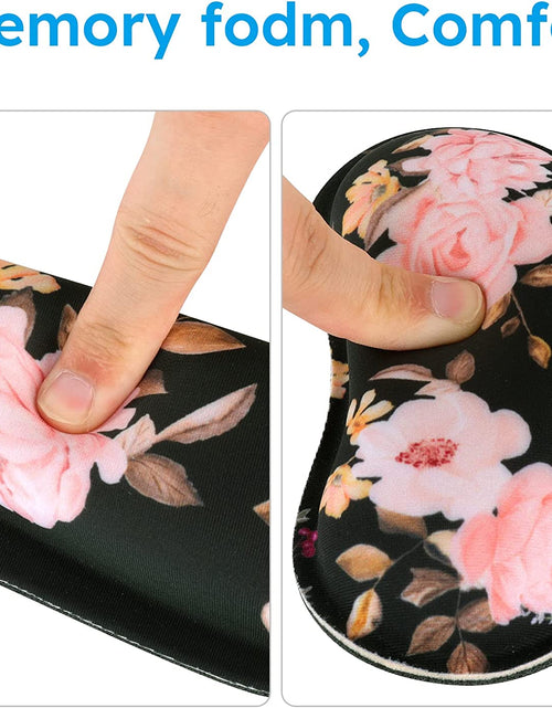 Load image into Gallery viewer, Keyboard Mouse Pad Set,Extended Gaming Mouse Pad + Keyboard Wrist Rest Support, Memory Foam, Easy Typing Pain Relief, 3Pcs (35.4×15.7 In) Large Ergonomic XXL Thick Mousepad Desk Mat
